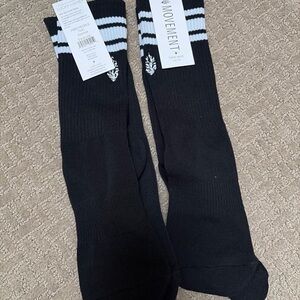 Free People Black and White Striped tube Athletic Socks nwt new